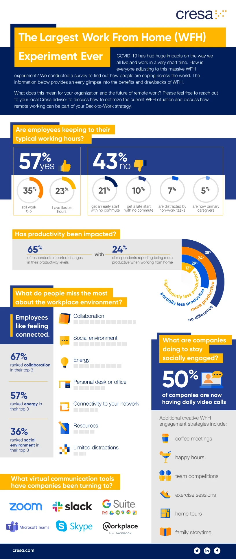 Work From Home Survey Infographic Displaying Trends, Statistics, And Insights On Remote Work Preferences And Employee Experiences In 2023.