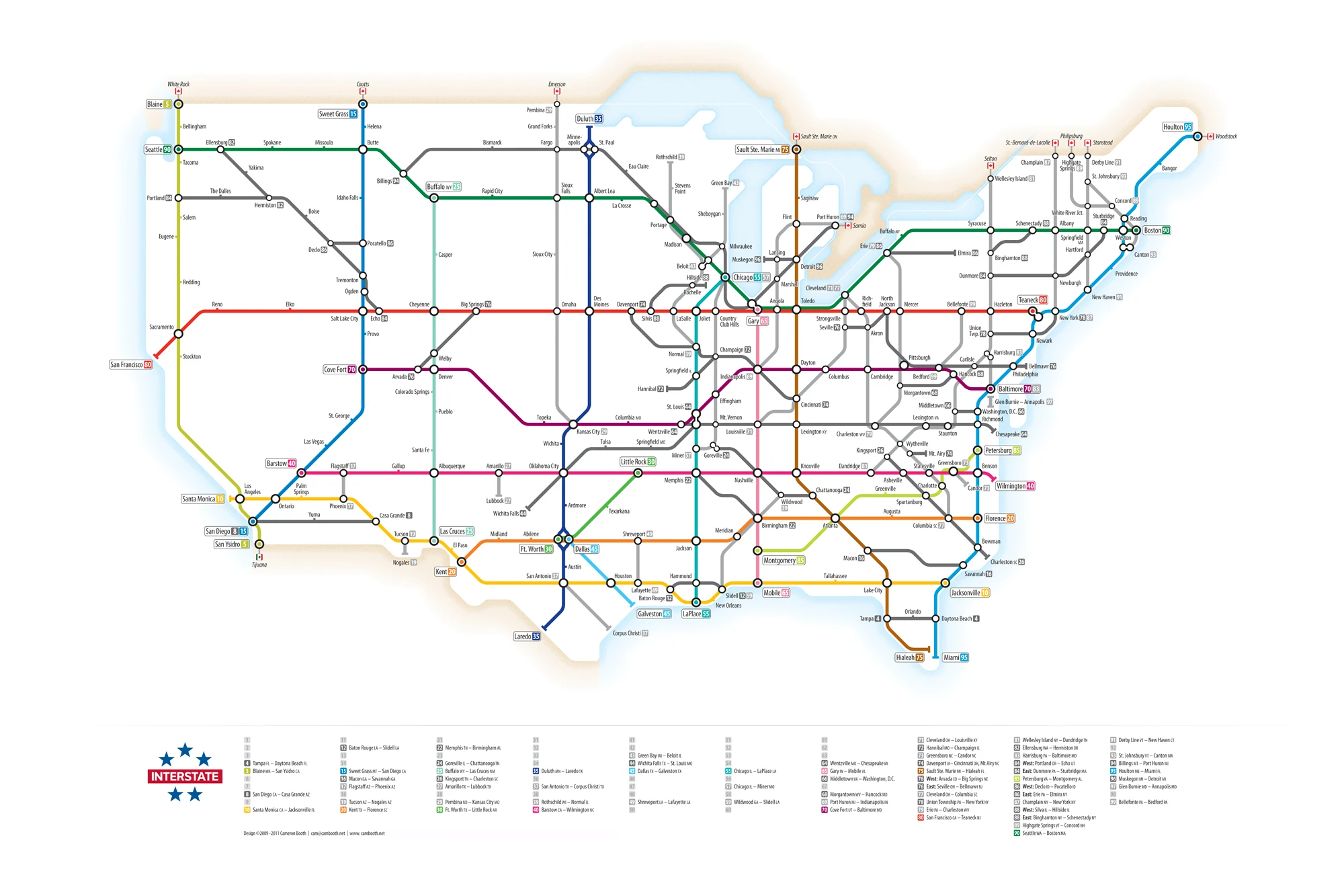 Us Interstates As Subway Map Visualizes American Highways Like An Underground Transit System Highlighting Major Routes And Connections For Travel.