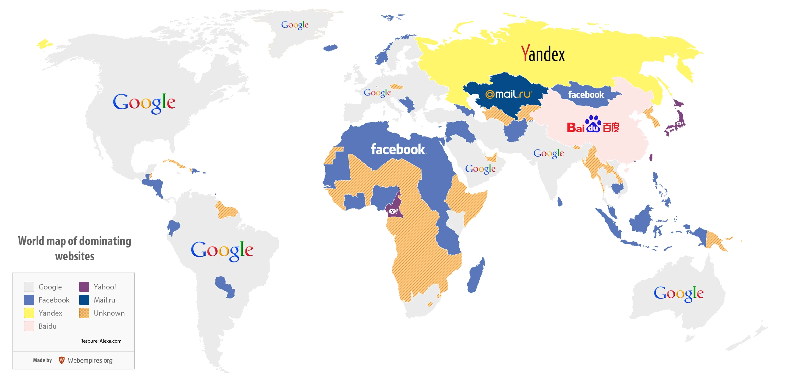 World Map Showing Dominating Websites By Country Highlighting Popular Online Platforms And Their Influence On Global Internet Usage And Traffic Trends.